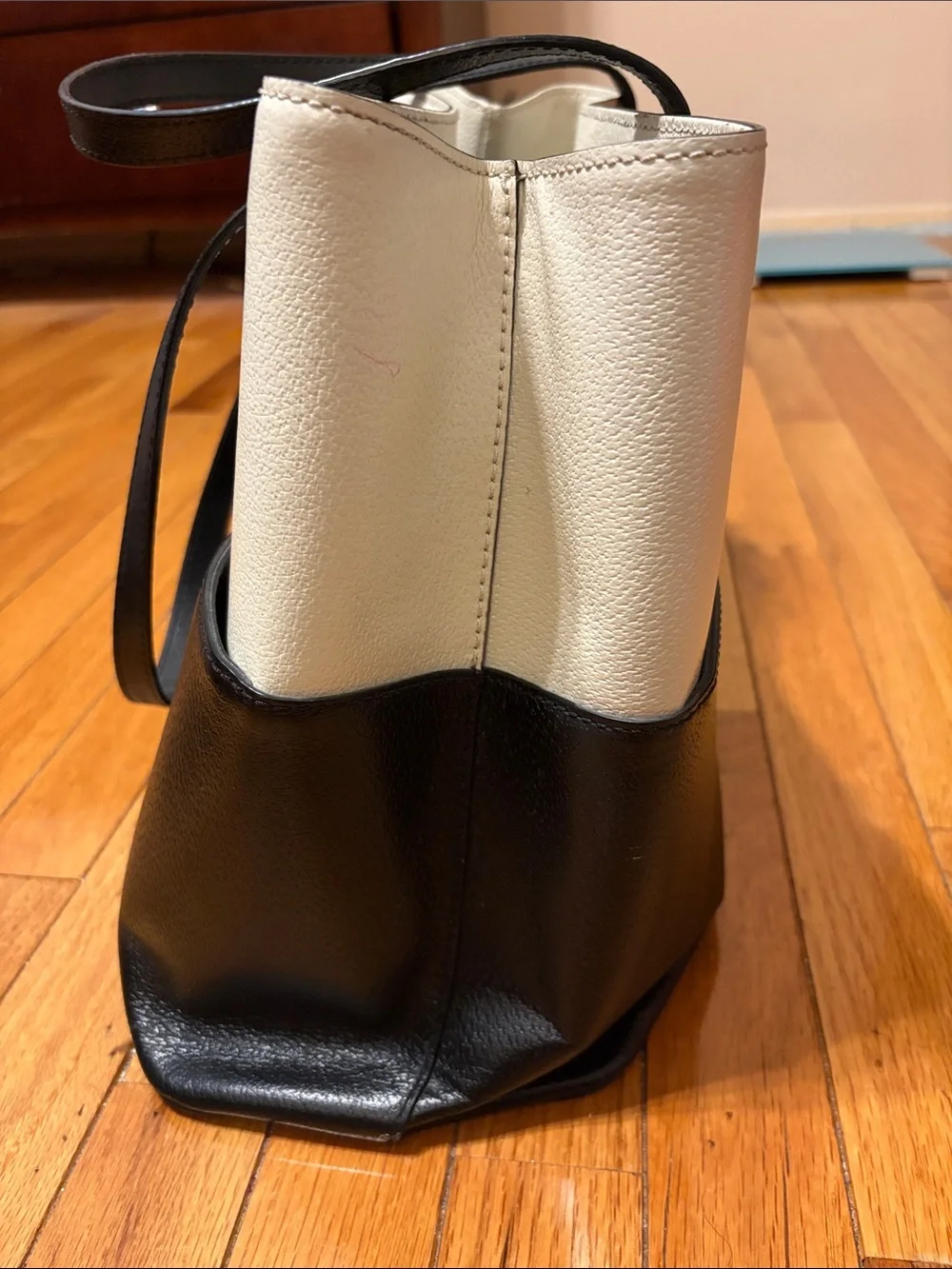 kate spade Two-Tone Black and Cream Leather Tote